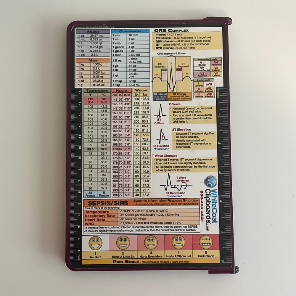 Wine color, metal, foldable nurse clipboard
